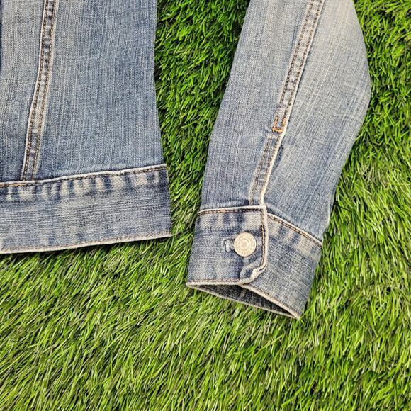 Vintage 90s GAP Denim Jacket Womens 2XS/XS 16x20 Faded Blue - Picture 14 of 15